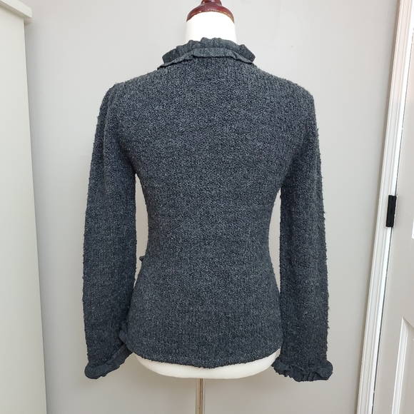 Willi Smith Wool/Alpaca Blend Ruffle Cardigan - Picture 5 of 11